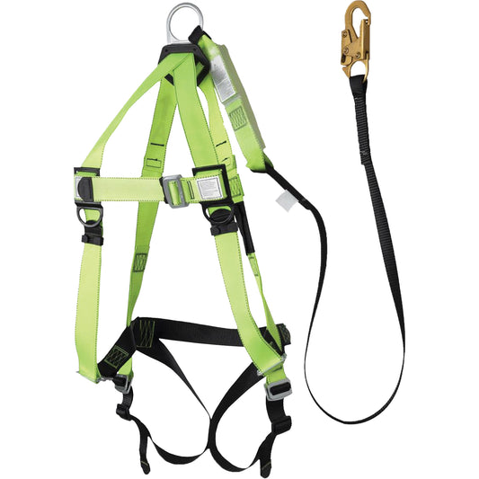Peakworks FBH-10000A5440-6 6' Class A Harness & Lanyard with 220 lbs. Capacity, Harness/Lanyard Combo
