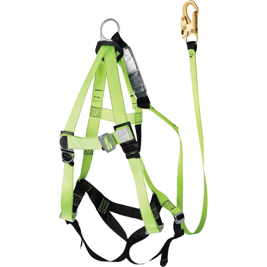 Peakworks FBH-10000A6440-4 4' Class A Harness & Lanyard with 350 lbs. Capacity, Harness/Lanyard Combo
