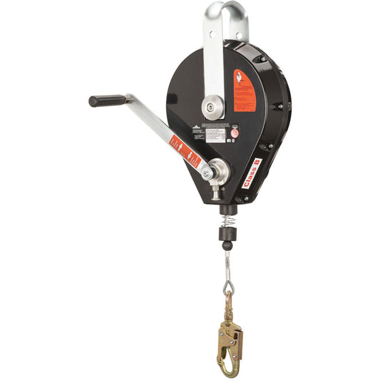 Peakworks SRL-73303-96 Cable Self-Retracting Lifeline with Recovery, 96', Galvanized Steel, Swivel