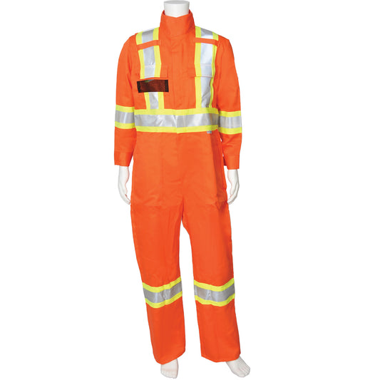 Viking Firewall FR® High-Visibility FR Coveralls, Size Small, High Visibility Orange, 9.2 cal/cm²