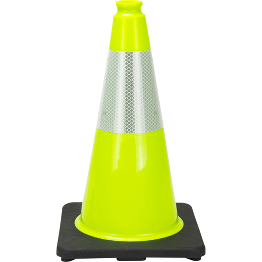 Zenith Safety Products Premium Traffic Cone, 18", Lime Green, 6" Reflective Collar(s)