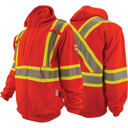  Atlas Guardian® FR/AR Full-Zip Hoodies, Men's, 7X-Large, High Visibility Orange, 18 cal/cm²