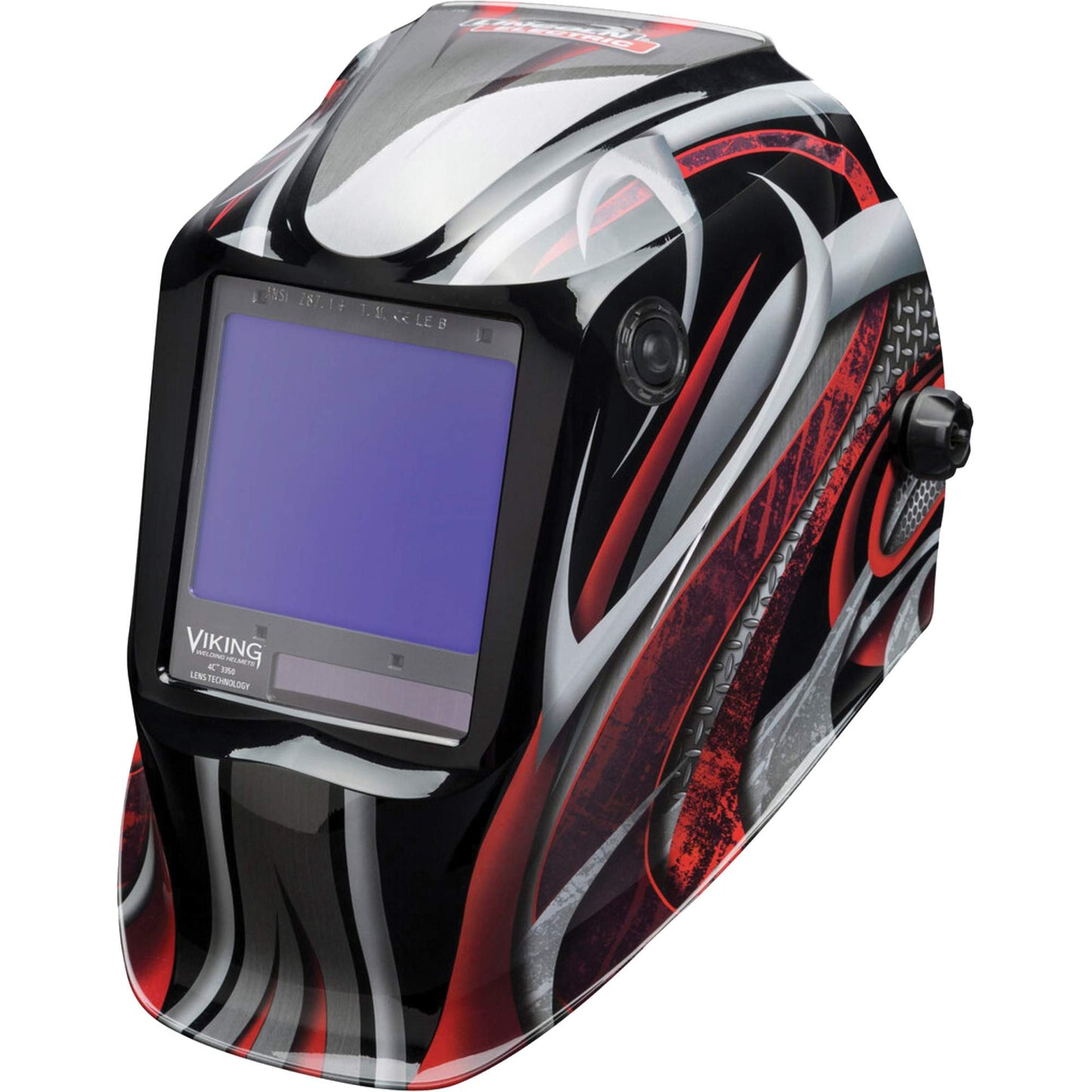 VIKING™ 3350 Twisted Metal® Welding Helmet, 3.74" L x 3.34" W View Area, 5 - 13 Shade Range