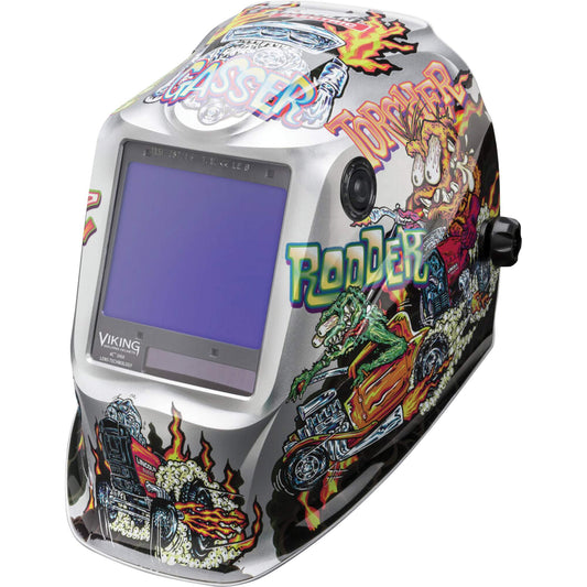 VIKING™ 3350 Hot Rodders™ Welding Helmet, 3.74" L x 3.34" W View Area, 5 - 13 Shade Range