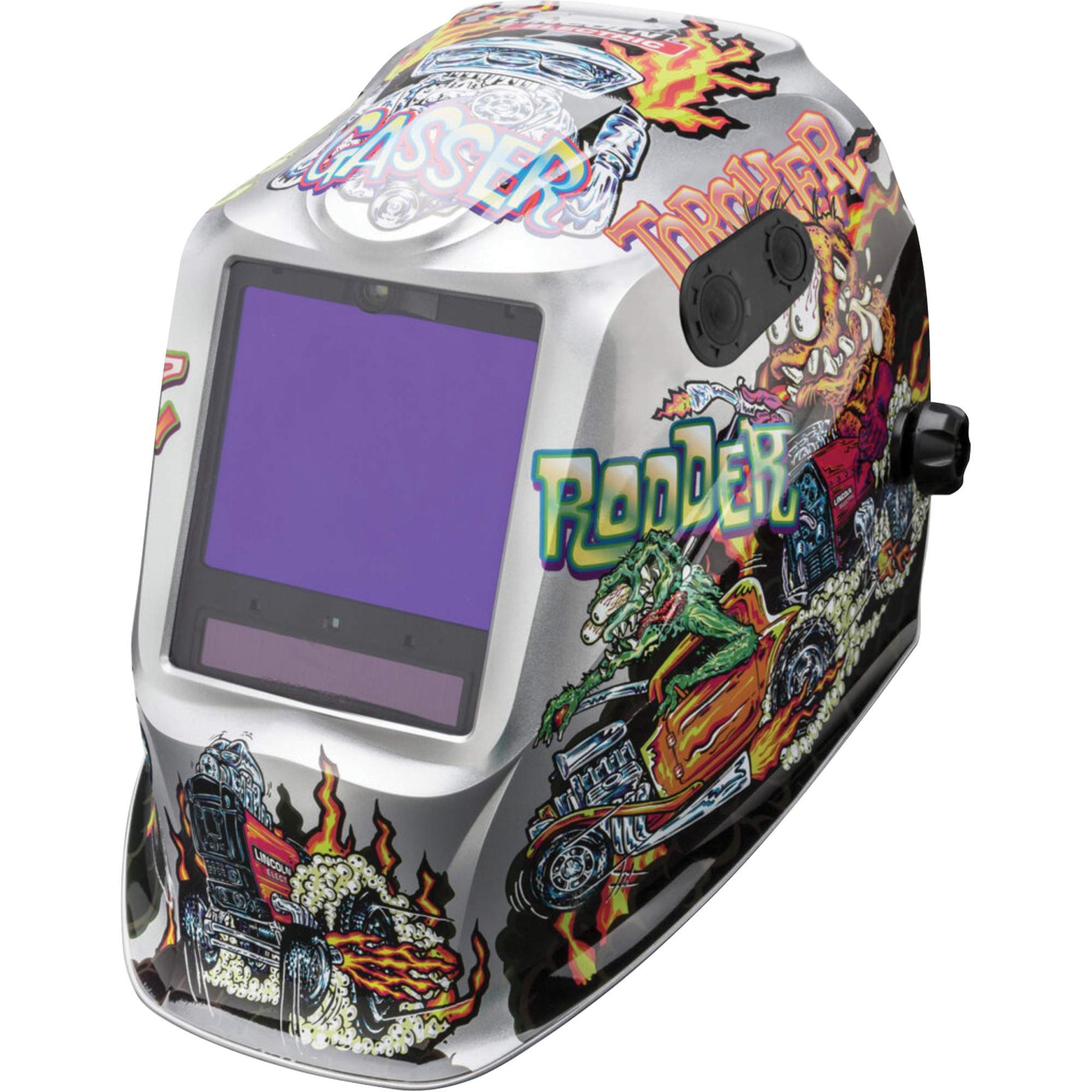 VIKING™ 3350 ADV Hot Rodders™ Helmet, 3.74" L x 3.15" W View Area, 5 - 13 Shade Range