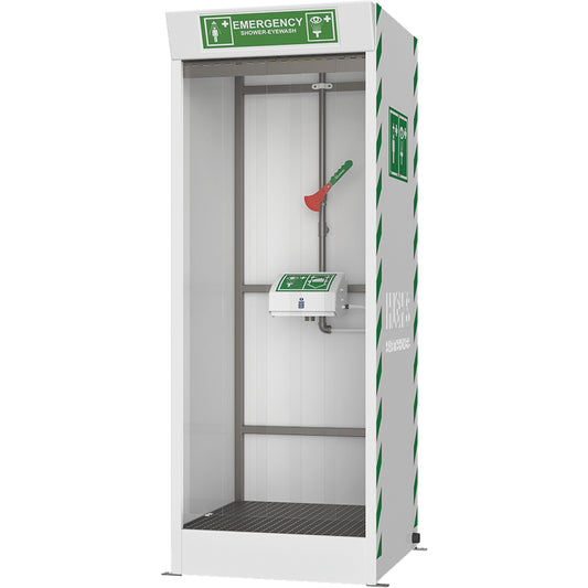 Hughes Emergency Cubicle Shower & Covered Eye & Face Wash