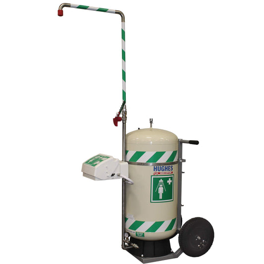 Hughes Mobile Self-Contained Emergency Safety Shower with Eye & Face Wash, 30 gal. Capacity, Meets None