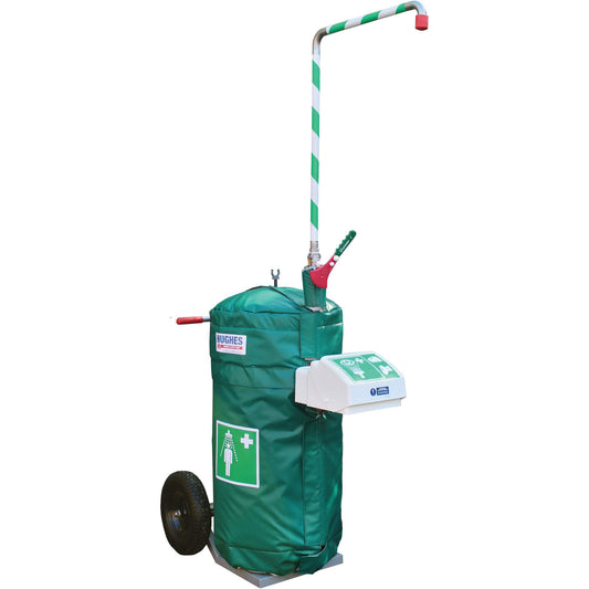 Hughes Insulated Mobile Self-Contained Emergency Safety Shower with Eye and Face Wash, 30 gal. Capacity, Meets None