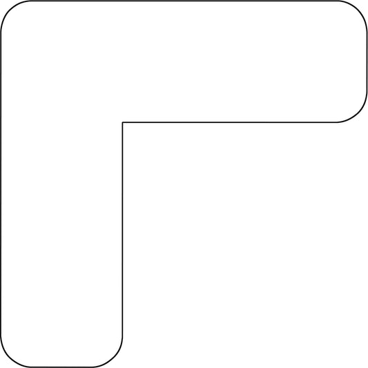  Durastripe Xtreme 90-Degree Angle for Rounded Corners, L, 4" L x 4" W, White, Vinyl