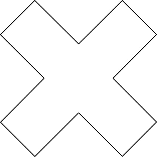  DuraStripe X-Treme X's, Cross, 6" L x 6" W, White, Vinyl