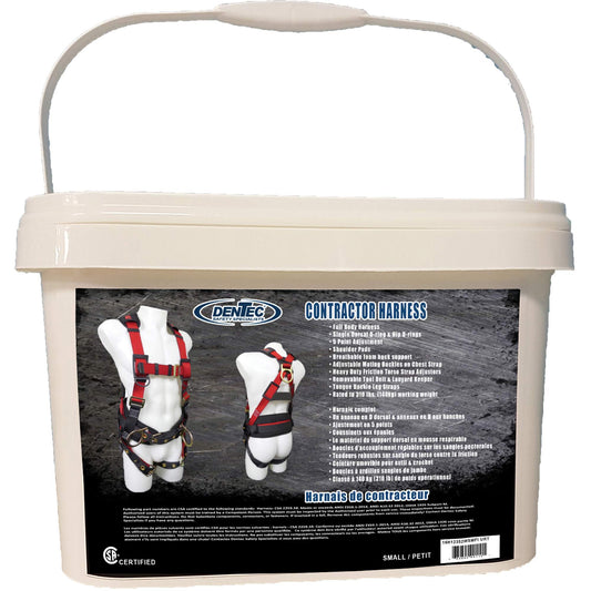 Dentec Contractor Safety Harness in Pail, CSA Certified, Class AP, Small, 352 lbs. Cap.