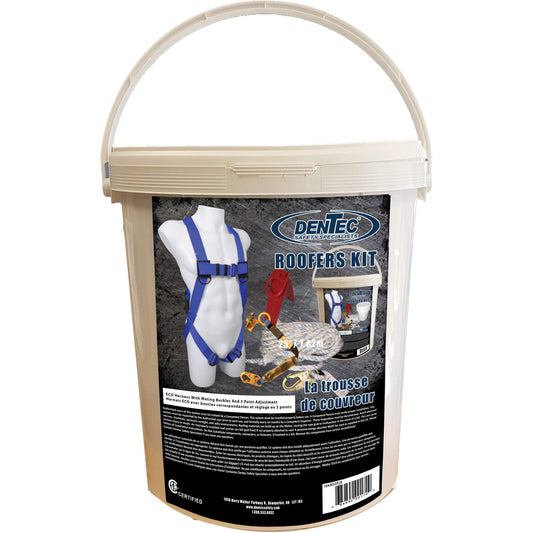 Dentec ECO™ Roofer's Kit with 50' Rope, CSA Certified, Class A, Large/Medium/X-Large, 310 lbs. Cap.