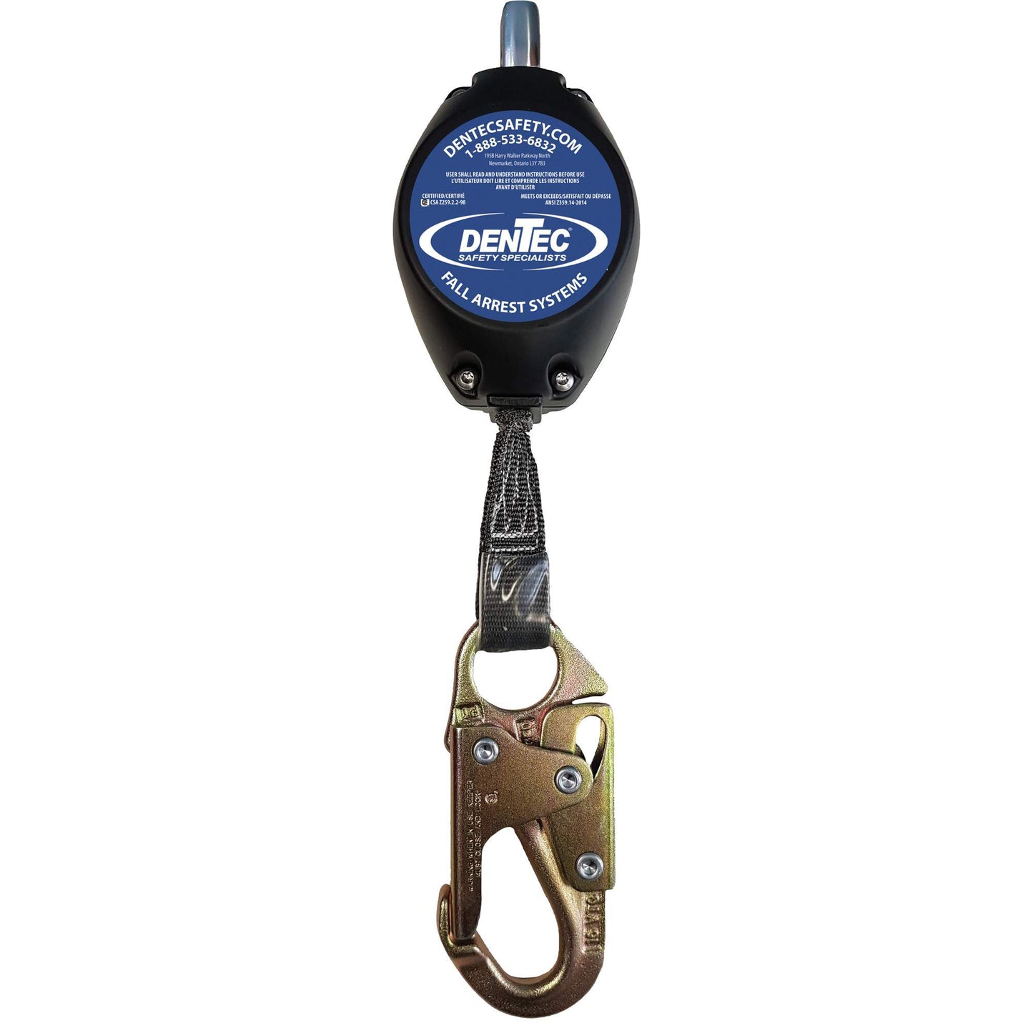 Dentec Self Retracting Lanyard with Composite Housing, 7', Web, Swivel