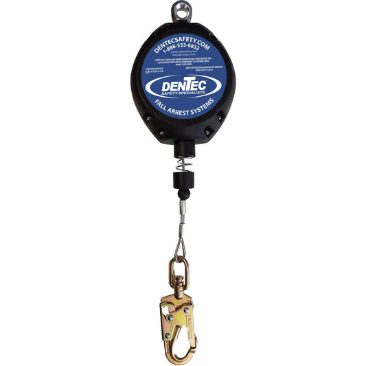 Dentec Cable Self Retracting Lanyard with Composite Housing, 30', Swivel