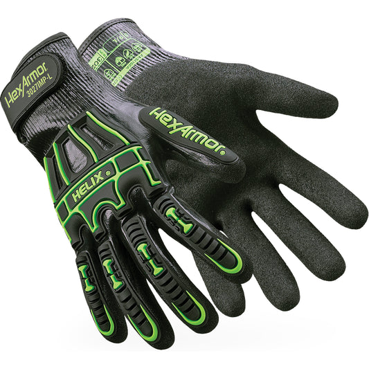 Hexarmor Helix® 3027IMP Gloves, Size Large/9, 21 Gauge, Nitrile Coated, HPPE Shell, ASTM ANSI Level A7
