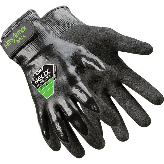 Hexarmor Helix® 3027 Gloves, Size 12/3X-Large, 21 Gauge, Nitrile Coated, HPPE Shell, ASTM ANSI Level A7