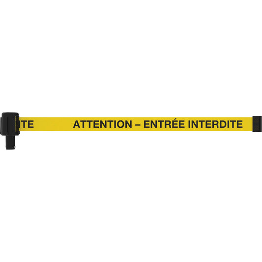 Banner Stakes PLUS Banner, Attention - Entrée Interdite, 15', Black and Yellow Tape