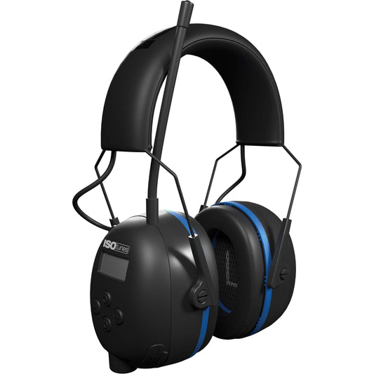 ISOtunes Black & Blue Air Defender AM/FM BT Earmuffs, Headband Style, 25 dB