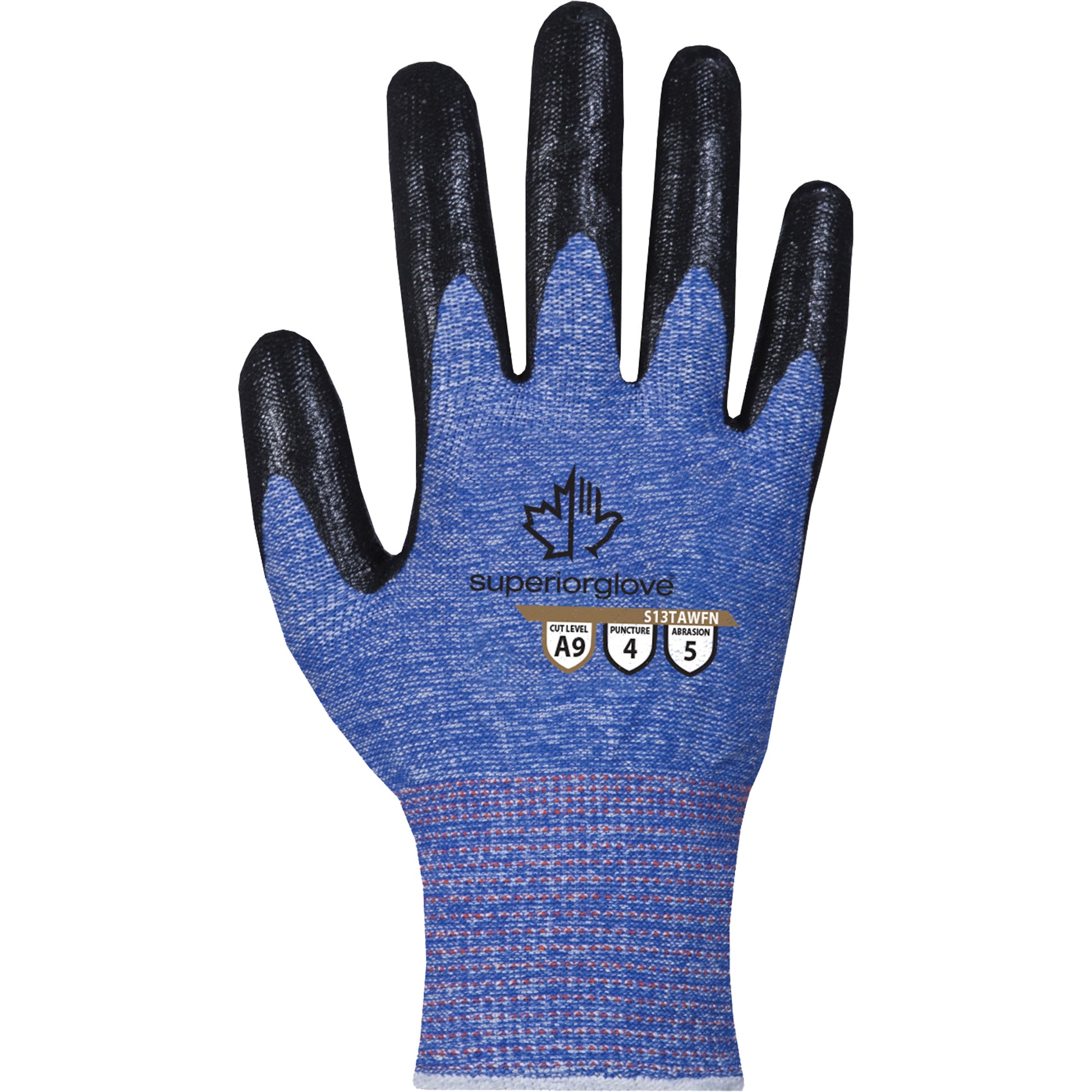 Superior Glove Works Ltd. Extreme-Cut Glove, Size 9, 13 Gauge, Foam Nitrile Coated, TenActiv™ Shell, ASTM ANSI Level A9