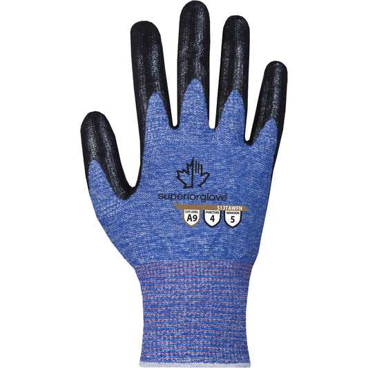 Superior Glove Works Ltd. Extreme-Cut Glove, Size 9, 13 Gauge, Foam Nitrile Coated, TenActiv™ Shell, ASTM ANSI Level A9