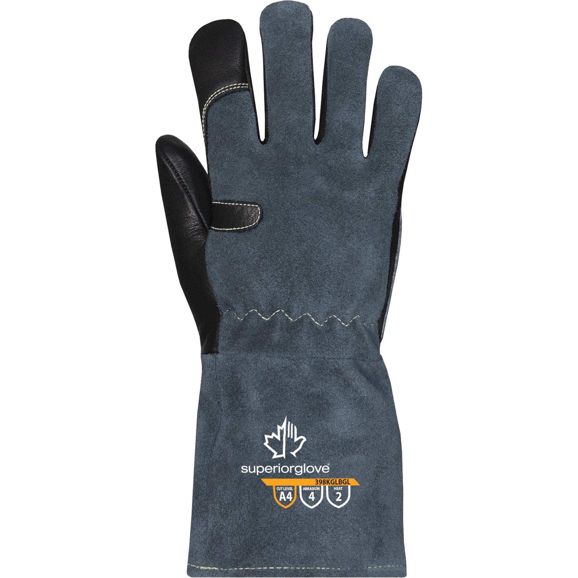 Superior Glove Works Ltd. Endura® 398KGLBGL MIG Welding Glove, Grain Cowhide, Size Medium