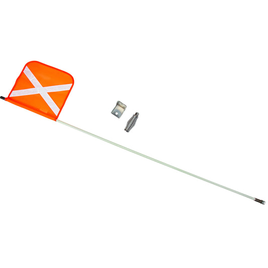 Zenith Safety Products Heavy-Duty Safety Whip, Threaded Mount, 5' High, Orange with Reflective X