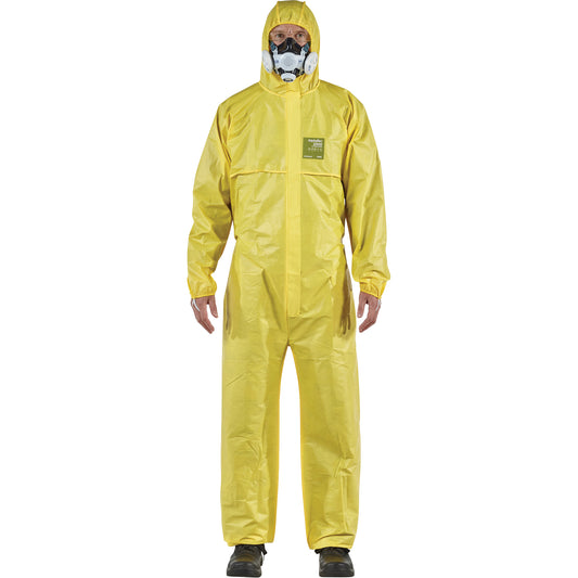 Ansell AlphaTec® 2300 STANDARD Bound Model 147 Coveralls, 4X-Large, Yellow, Polyethylene Laminate/Polypropylene