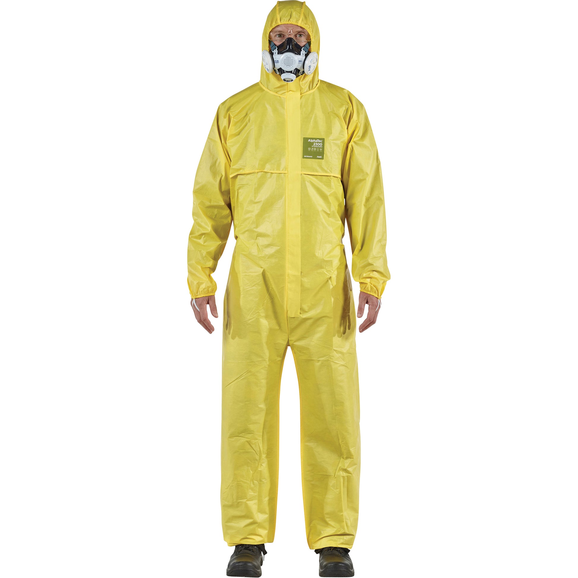 Ansell AlphaTec® 2300 STANDARD Bound Model 147 Coveralls, 5X-Large, Yellow, Polyethylene Laminate/Polypropylene