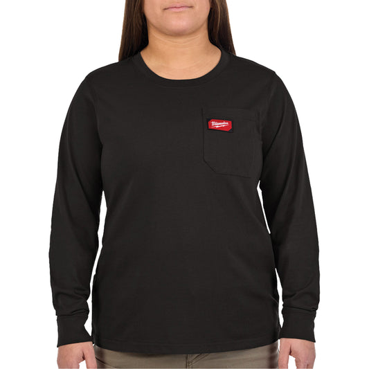 Milwaukee GRIDIRON Long Sleeve Pocket T-Shirt, Women's, Medium, Black