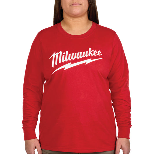 Milwaukee GRIDIRON Long Sleeve Logo T-Shirt, Women's, X-Large, Red