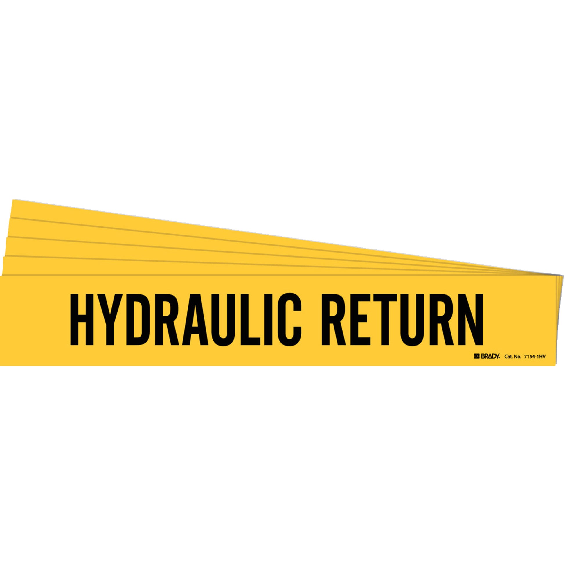 Brady "Hydraulic Return" Pipe Marker, Self-Adhesive, 4" H x 24" W, Black on Yellow