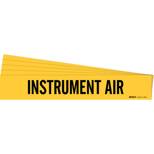 Brady "Instrument Air" Pipe Marker, Self-Adhesive, 2-1/4" H x 14" W, Black on Yellow