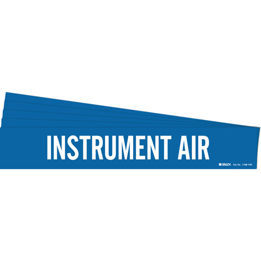 Brady "Instrument Air" Pipe Marker, Self-Adhesive, 2-1/4" H x 14" W, White on Blue