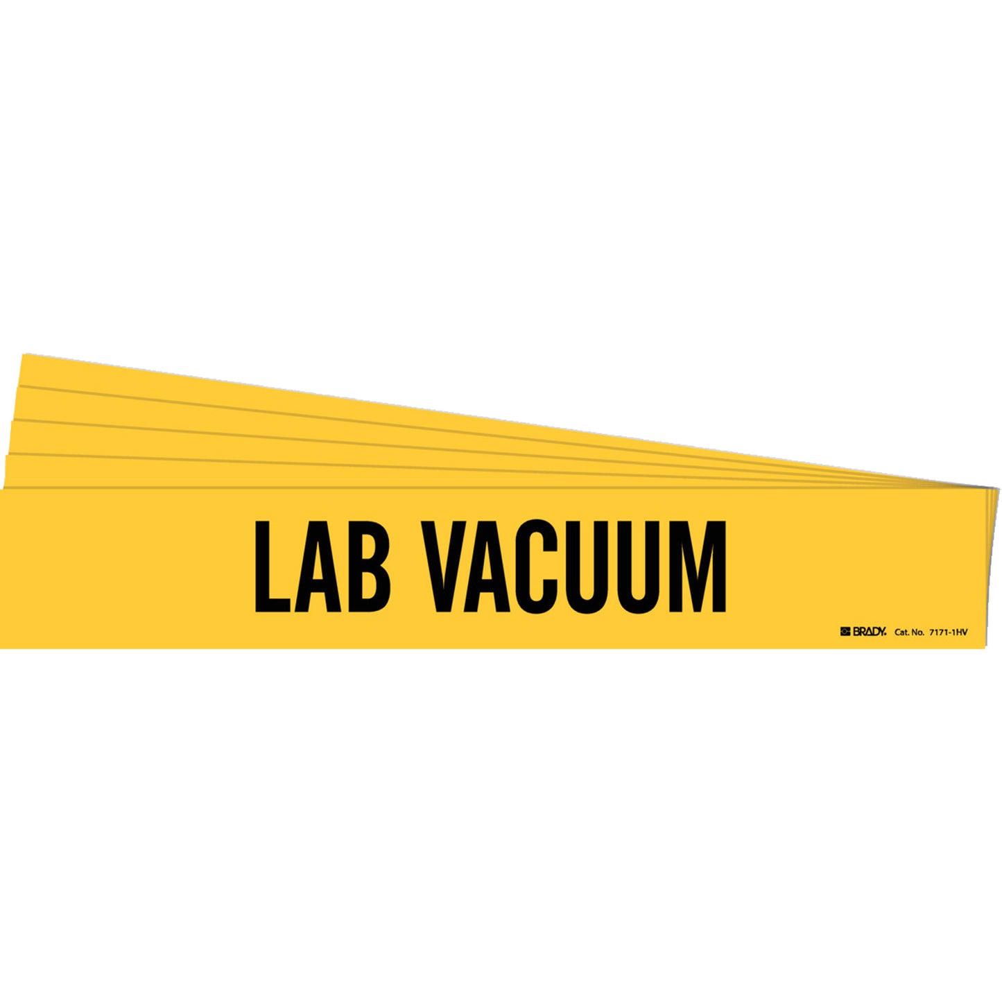 Brady "Lab Vacuum" Pipe Marker, Self-Adhesive, 4" H x 24" W, Black on Yellow