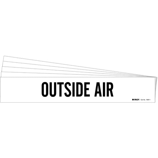 Brady "Outside Air" Pipe Marker, Self-Adhesive, 2-1/4" H x 14" W, Black on White