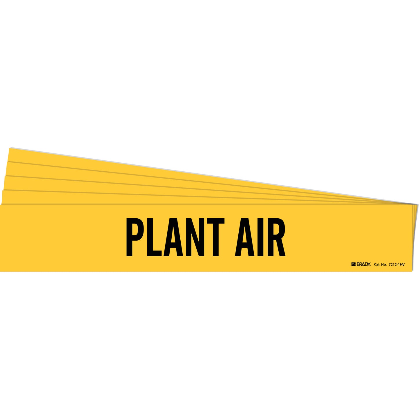 Brady "Plant Air" Pipe Marker, Self-Adhesive, 2-1/4" H x 14" W, Black on Yellow