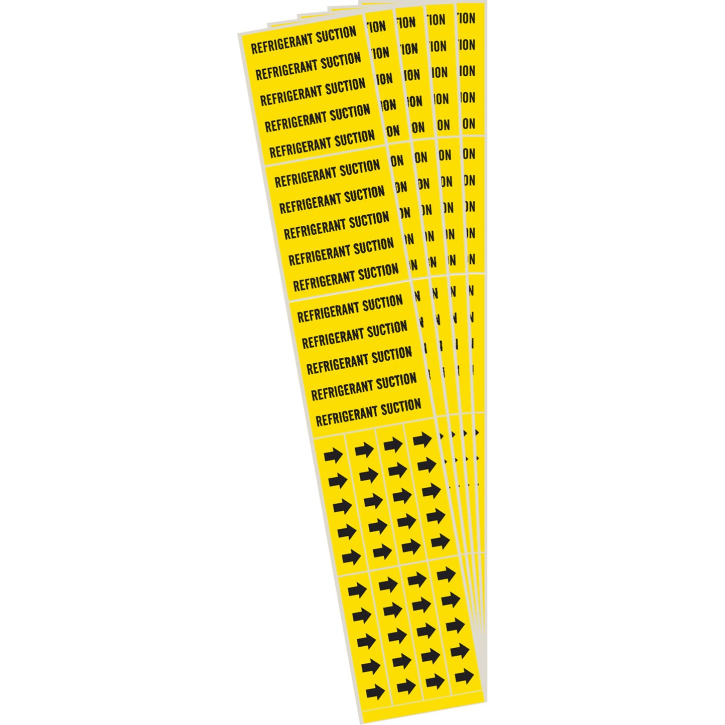 Brady "Refrigerant Suction" Pipe Marker, Self-Adhesive, 2-1/4" H x 2-3/4" W, Black on Yellow