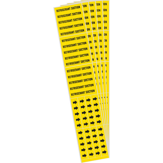 Brady "Refrigerant Suction" Pipe Marker, Self-Adhesive, 2-1/4" H x 2-3/4" W, Black on Yellow