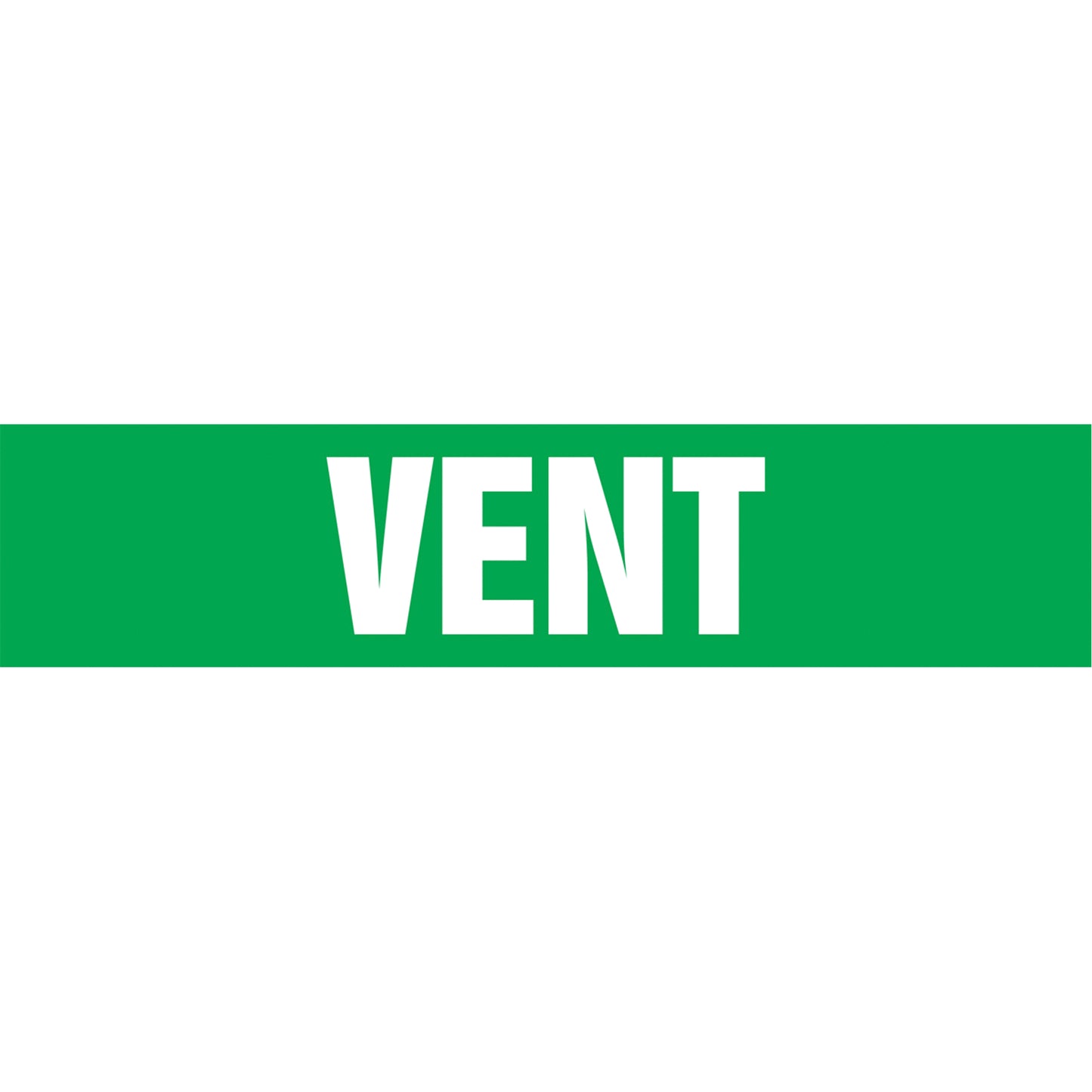 Accuform Signs "Vent" Pipe Markers, Self-Adhesive, 2-1/2" H x 12" W, White on Green