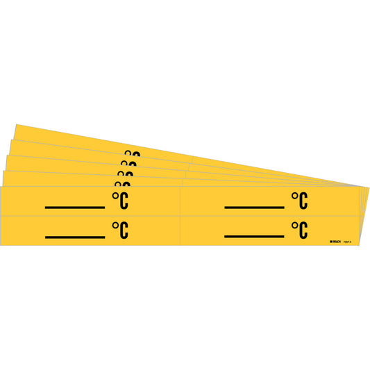 Brady "°C" Pipe Markers, Self-Adhesive, 1-1/8" H x 7" W, Black on Yellow