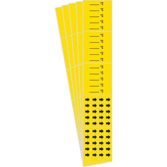 Brady "°C" Pipe Markers, Self-Adhesive, 2-1/4" H x 2-3/4" W, Black on Yellow