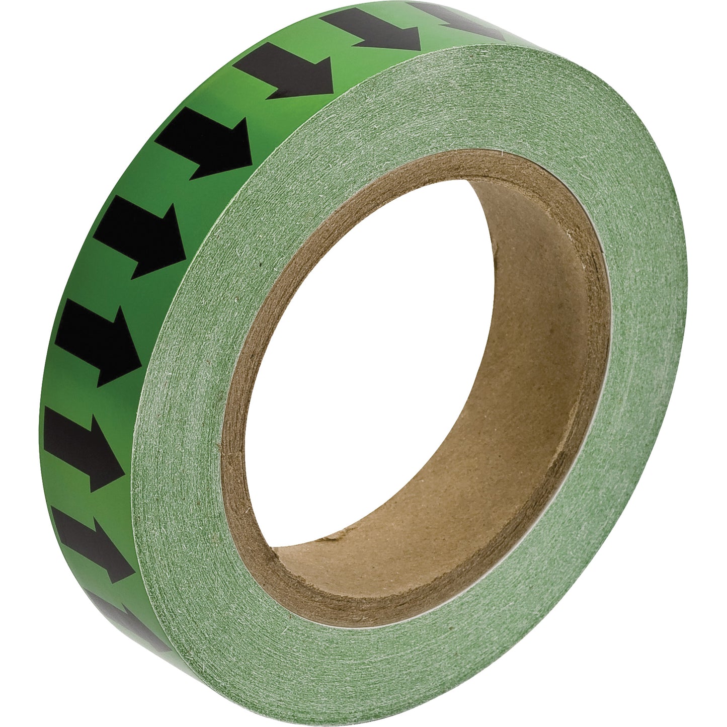 Brady Directional Arrow Pipe Marker Tape, 90', Black on Green
