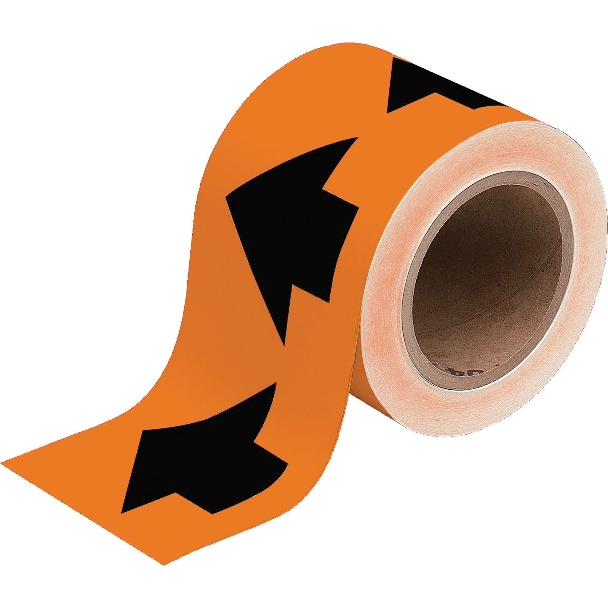 Brady Directional Arrow Pipe Marker Tape, 90', Black on Orange