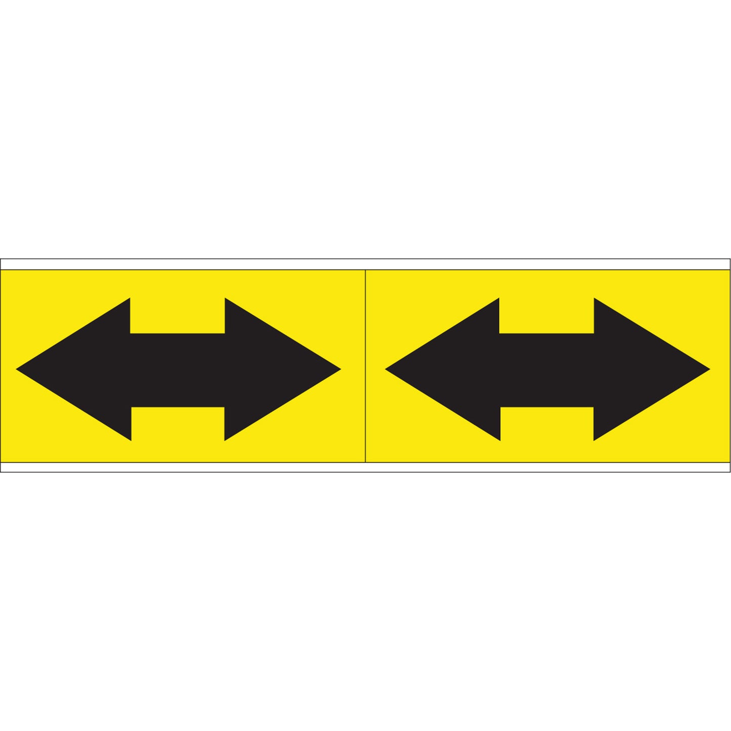 Brady Dual Direction Arrow Pipe Markers, Self-Adhesive, 2-1/4" H x 7" W, Black on Yellow