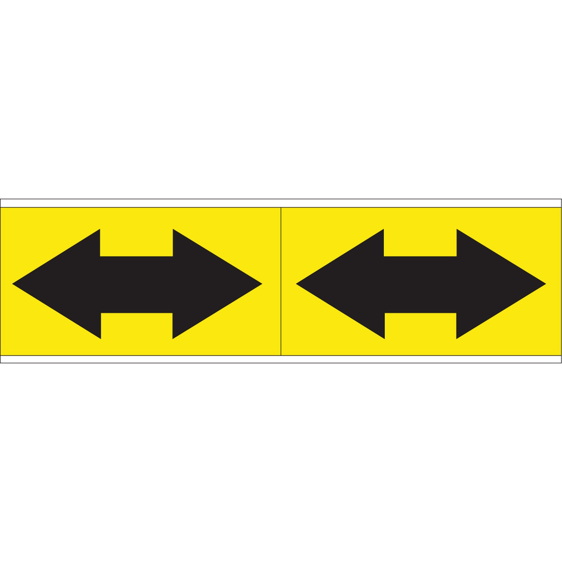Brady Dual Direction Arrow Pipe Markers, Self-Adhesive, 2-1/4" H x 7" W, Black on Yellow