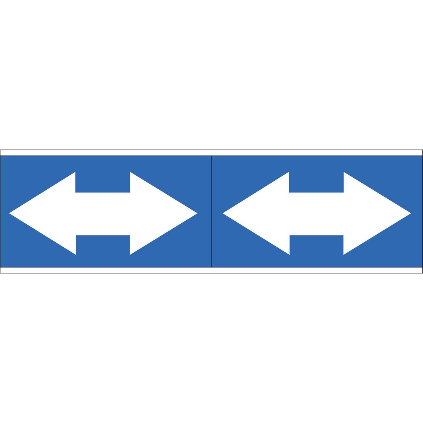 Brady Dual Direction Arrow Pipe Markers, Self-Adhesive, 2-1/4" H x 7" W, White on Blue