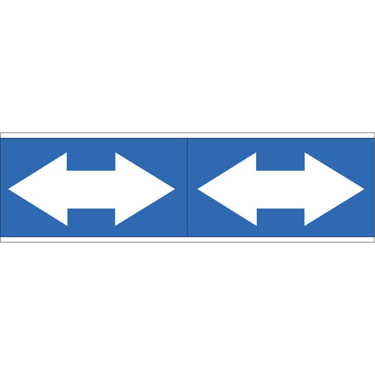 Brady Dual Direction Arrow Pipe Markers, Self-Adhesive, 2-1/4" H x 7" W, White on Blue