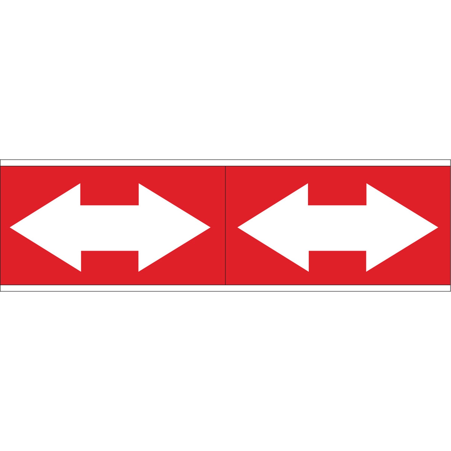Brady Dual Direction Arrow Pipe Markers, Self-Adhesive, 2-1/4" H x 7" W, White on Red