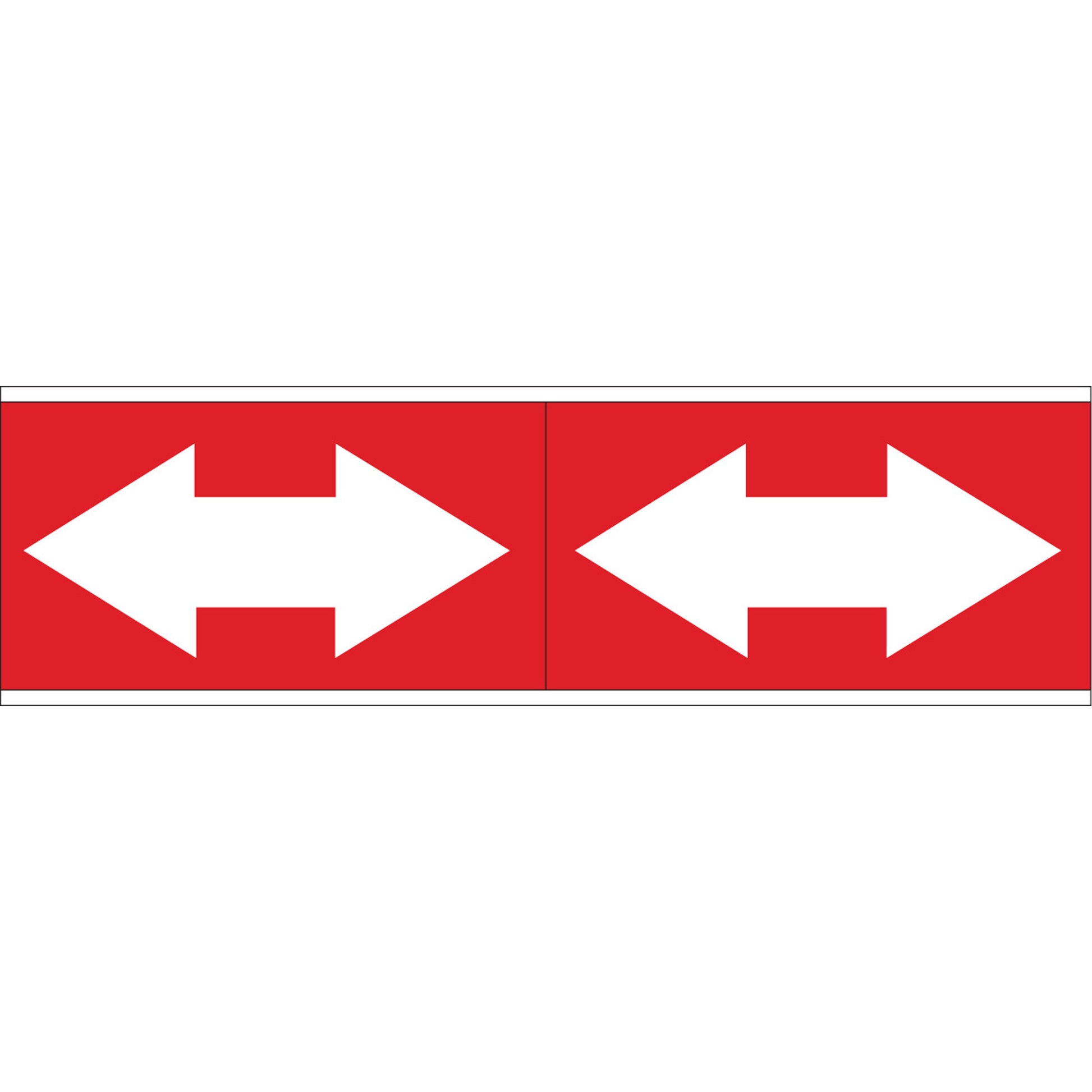 Brady Dual Direction Arrow Pipe Markers, Self-Adhesive, 2-1/4" H x 7" W, White on Red