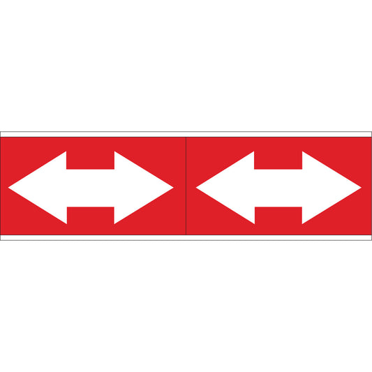 Brady Dual Direction Arrow Pipe Markers, Self-Adhesive, 2-1/4" H x 7" W, White on Red